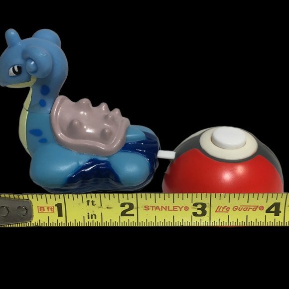 1999 Pokemon Blue Lapras Burger King Toy w/ Poke’ Launcher Nintendo Poke Ball - Picture 6 of 10